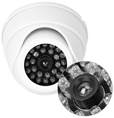 AKLOSIPY Telecamera di Sicurezza Fittizia con Simulazione a Cupola con Luce LED per un Efficace Deterrente Contro i Ladri in Varie Impostazioni