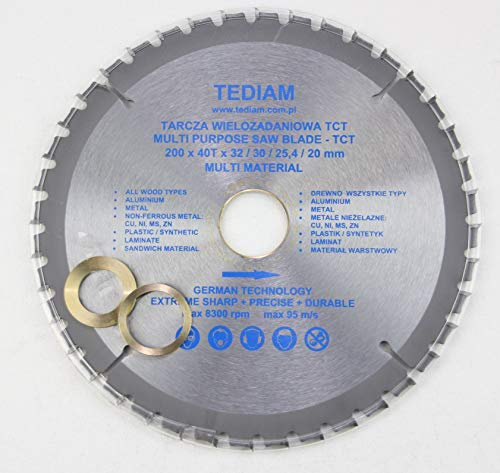 200x 32mm (30mm; 25,4mm; 22,23mm; 20mm) 40 ZähneUniversal Kreissägeblatt für Holz, Kunstoff, Metall