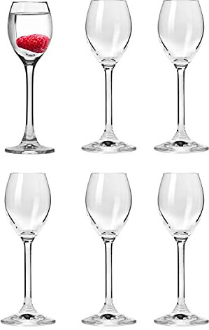 Barski Likörglas - Schnapsglas - Stielgläser - Set mit 6 Gläsern - Kristallglas - 48 ml - Verwenden Sie es für - Likör - Whiskey - Wodka - Cordial - sehr langlebig