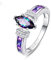 HCMA 925 Silber Ring für Frauen mit ovalem Regenbogen Feuer Mystic Topas Edelstein Silberschmuck Party Silber Feiner Schmuck Geschenk