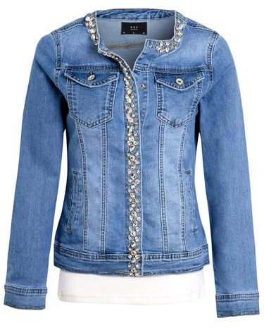 SS7 Damen Übergröße Jeansjacke mit Schmucksteinen