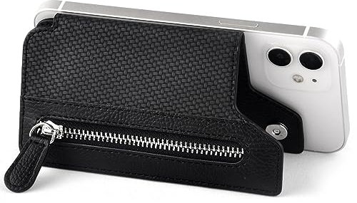 TNSLAND Tarjetero Adhesivo Multifuncional para Cartera de Teléfono,Magnético Cartera,Cuero PU Tarjetero para Pegar para la Teléfono Móvil,Tarjetero Monedero Porta Móvil 3 en 1