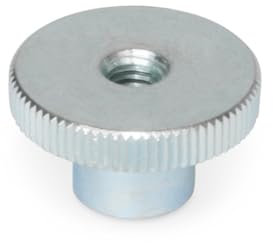 Ganter Normelemente | Dado zigrinato alto – DIN 466-M8 | Filettatura: M8 | Acciaio zincato blu | 5 pezzi