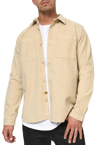 Indicode Herren Thyge Kordhemd aus Baumwolle | Herrenhemd Kord Cord Freizeithemd Cornstalk, XL