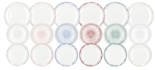 Tognana Lucille - Vajilla de 18 piezas, porcelana, multicolor