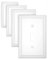 ZILLSEA 4-Pack Single Toggle Switch Wall Plates, Pure White Light Switch Covers, Decorative Metal Switch Plate Covers, 3.15''*4.88'', Midsize