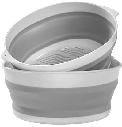 Fiyuer Scolapasta Pieghevole Silicone, 2 in 1 Scolapasta da Cucina, Scolapasta Colino Frutta Doppio Strato, Colander Setacci Pieghevole Colapasta per Scolare Pasta Verdura e Frutta, Bianco