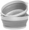 Fiyuer Escurridor Plegable Silicona, Colador de Cocina Coladores Plegables de Silicona Escurridor Pasta Colador Plegable, Barreño Plegable para Lavar Verduras Frutas y Escurrir la Pasta Cocida, Blanco