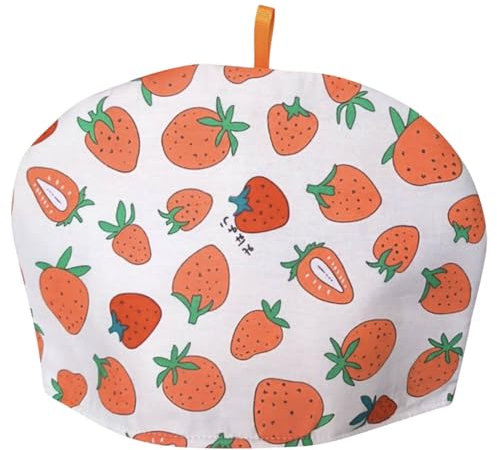 Vintage Tea Cozies, Nature Cotton Tea Pot Warmer, Teapot Dust Proof Insulated Covers Tea Kettle Quilt for Kitchen Home Table Hotel Tea Party Restaurant (Strawberry #2)