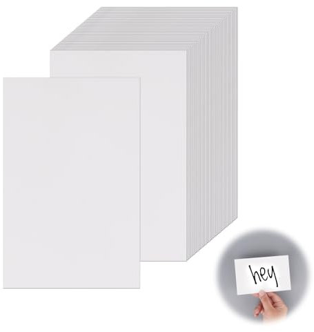 Morocket 100 Stück Kraftpapier Karten, 14.5 x 9.5 cm, Weiße A6 Blanko Postkarten zum Selbstgestalten, 350 g/m², Karteikarten Moderationskarten Weiß für DIY, Hochzeitseinladungen, Danksagungskarten
