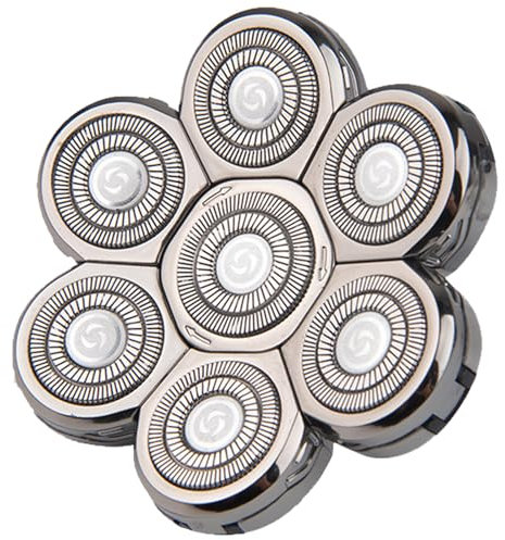 Yuiturt 7D Elektrischer Rasierkopf, Ersatz-Rasierklingen für Rotationsrasierer, Universal Doppelring Haarschneider für Herren, Glatzen Rasierer Herren elektrisch, Nass und Trockenrasierer für Glatzen