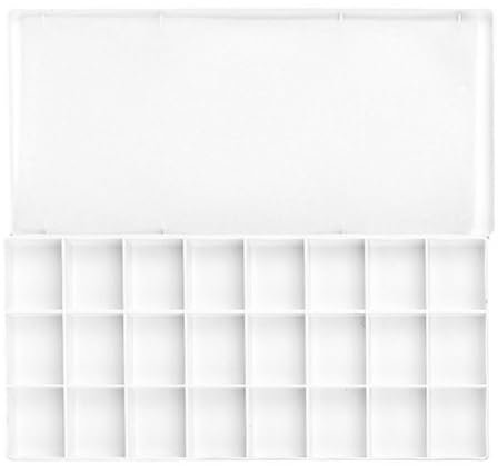 sodeber Watercolor Paint Storage Box 24 Well 36 Travel Case Mixing Tray With Leakproof Lid For