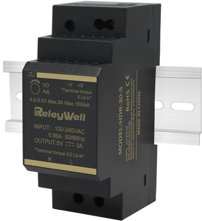 Hutschienen netzteil HDR 5V, 15W, 3A | trafo 230v auf 5v, 5 volt netzteil, ReleyWell, HDR-30-5