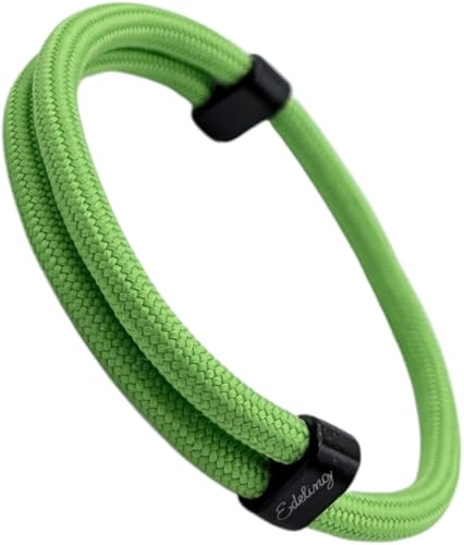 Paracord Armband Herren & Damen - Minimalistisch, Surfer, Outdoor & Segeltau Style - verstellbare Armbänder für Männer, Frauen, Pärchen, Jungs, Mädchen - Surferarmband, Stoff (grün)