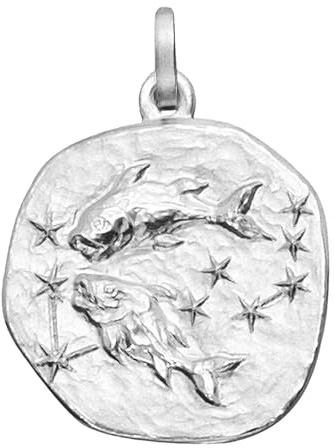 trendor Sternzeichen Fische 925 Silber Anhänger Ø 16 mm wunderschönes Schmuckstück für Damen und Herren, elegante Geschenkidee 21218-03