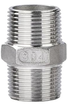 1/8 3/8 1/2-4 NPT filetage mâle Hex mamelon Union 304 en acier inoxydable raccord de tuyau connecteur coupleur eau huile Air filetage adaptateur(3/8)