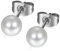 Flongo Perlen Ohrstecker 6mm weiß Edelstahl Faux Perle Kugel Gestüt Stecker Steckerverschluss Stud Ohrringe hypoallergen Starter Set für Damen Herren Mädchen Jungen