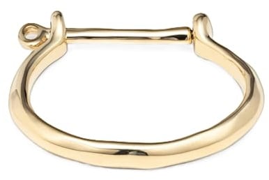 UNO de 50 - Pulsera Estás Grillado | Pulsera rígida bañada en oro 18k con diseño de herradura y cierre grilletes, talla M. Joya artesanal unisex. España.