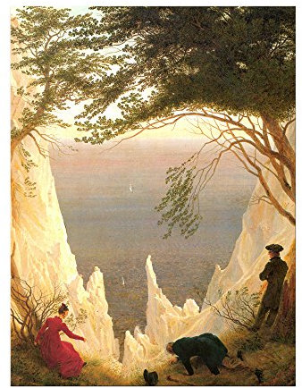 Kunstdruck Poster - Caspar David Friedrich Kreidefelsen auf Rügen 60x80 cm ca. A1 - Alte Meister Bild ohne Rahmen