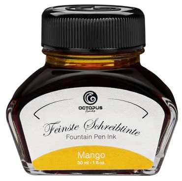 Octopus Fluids Tinta de Pluma Estilográfica en Vidrio, Mango 30ml Tintero, para Caligrafía