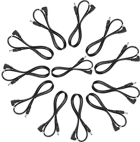 Mr.Power Guitar Effect Pedal DC Cable 5.5 x 2.1mm Power Lead/Cord, Male to Male 24AWG Connector Plug Wire Adapter (24 in, 12 Pack)