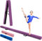 RELAX4LIFE Schwebebalken Kinder 210 cm, Balancierbalken zusammenfaltbar, Balance Beam Klappgymnastik mit Rutschfester Basis, Übungsbalken mit Einbauscharniere & Schaumstoff(Lila)