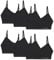 Channo Ladies Non Wired Bra Womens Comfort Everyday Seamless Pull-on Bralette UK Black