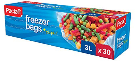 Paclan Gefrierbeutel, 3 ltr (30er Pack) Transparent