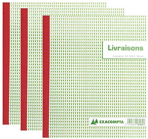 EXACOMPTA Lot de 3 Manifolds Livraisons 21x18cm 50 feuillets dupli autocopiants