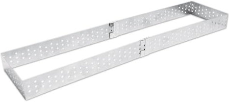 ScrapCooking 1917 Marco para Tartas Extensible Perforado, Rectangular, Acero Inoxidable