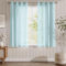 TOPICK Gardinen mit Ösen Einfarbig Gardinen für Wohnzimmer Kinderzimmer Junge Schlafzimmer Blau Transparent Durchsichtig Stores Landhausstil Modern Fenstergardinen 2er Set 160H x 140B (cm)