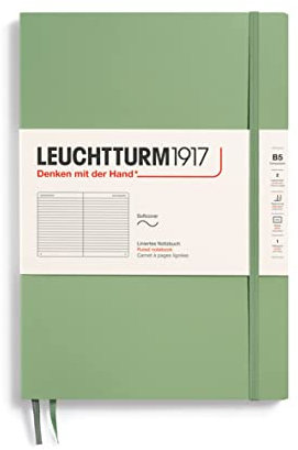 LEUCHTTURM1917 363927 Notizbuch Composition (B5), Softcover, 123 nummerierte Seiten, Salbei, Liniert