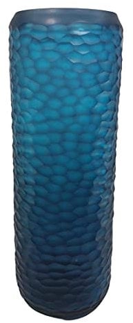 Drescher mundgeblasene Vase blau 39,5cm H.