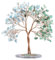 KYEYGWO Grüner Aventurin & Aquamarine Heilung Kristall Geldbaum auf Achat Scheiben Base, Handmade Edelsteinbaum Feng Shui Bonsai Baum Deko Stein Glückbaum Liebe Ornament für Glück, Reichtum