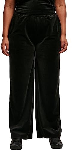 Urban Classics Damen Jogginghose Ladies High Waist Straight Velvet Sweatpants Black M