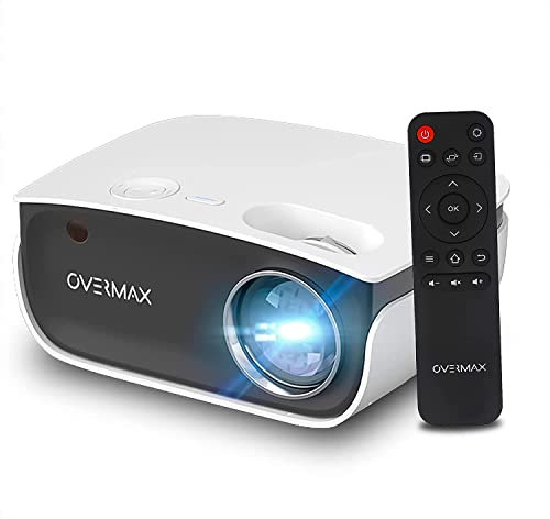 OVERMAX Proiettore Multipic 2.5 Full HD LED Home Theater 120 pollici Altoparlante HDMI USB Compatibilità Risoluzione 1920x1080 Goditi EURO 2024 e le serate cinematografiche a casa in qualità HD ultima