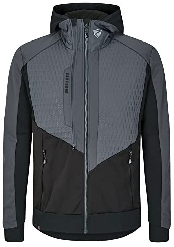 Ziener Herren NALIK Softshell- / Hybrid-Jacke Skitour | atmungsaktiv, winddicht, Primaloft, black.ombre, 46