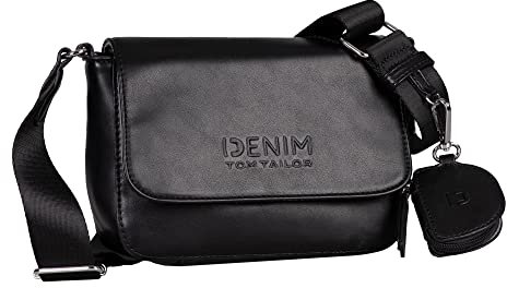 Denim TOM TAILOR, SASKIA, Damen, Umhängetasche ohne Reißverschluss, M, Schwarz