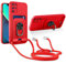 Aithne Cordon de Coque Compatible avec Samsung Galaxy S22 Ultra,[Béquille 360° Rotatif] [Fentes pour Cartes] Antichoc Réglable Lanyard Silicone Case - Rouge