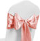 Fascia per sedia in raso, con fiocchi più larghi e pieni per sedie, fiocco sul retro, nastro decorativo per banchetti di nozze, colore rosa (50)