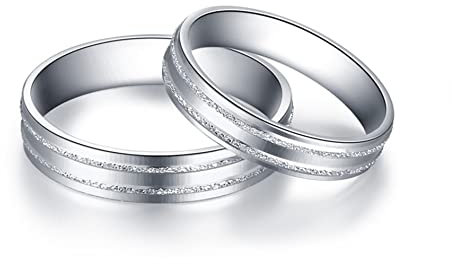 Trauringe Platin, Herz Ring Verlobung Weißes Gold Einfacher Kreis Ringe Hochzeit Geschenk für Männer Größe 54 (17.2)