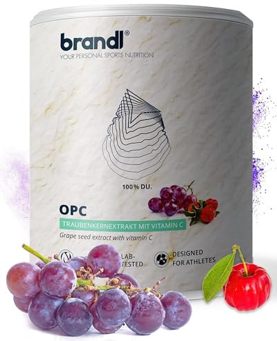 brandl® Bio OPC Traubenkernextrakt hochdosiert mit Bio Acerola Vitamin C | Abgefüllt in Deutschland | 120 Kapseln