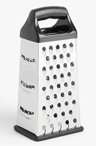 U-HOME Cheese Grater and Peeler Stainless Steel Easy to Use Graters Slicer and Zester for Kitchen. Peelers and Slices Vegetables and Fruits, Great Mandolin Tool. Dishwasher Safe. (4-Sided)