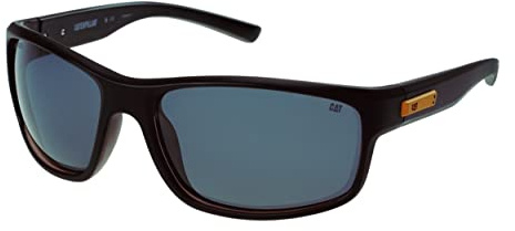 CAT 8019 Herren Polarisierte High Wrap Rechteckige Sonnenbrille, 63 mm, matte black, 63 mm