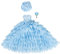 Elegantes blaues Hochzeitskleid für 30,5 cm große Puppen mit Hut und Blume