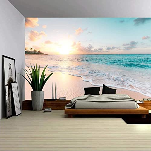 Papier Peint Panoramique Plage De Mer Papier Peint Intissé 3D Tapisserie Poster Decoration Murale Chambre Salon