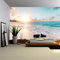 Papier Peint Panoramique Plage De Mer Papier Peint Intissé 3D Tapisserie Poster Decoration Murale Chambre Salon