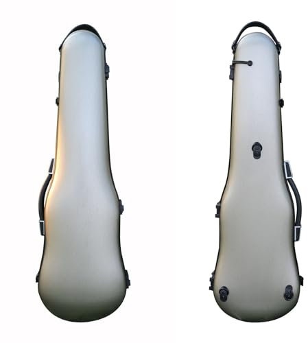 WUQIMUSC Custodia rigida per violino 4/4, leggera, in fibra di carbonio, robusta, protettiva, con cinghie posteriori regolabili e comoda fibbia di bloccaggio, 1,54 kg, rosa (sliver)