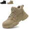 SROTER Steel Toe Cap Boots Men Women Work Boots Waterproof Safety Trainers Lightweight Safety Shoes Non-Slip, Khaki, 8 UK