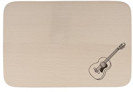 Schneidebrett aus Buchenholz mit musikalischen Motiven (Konzertgitarre)